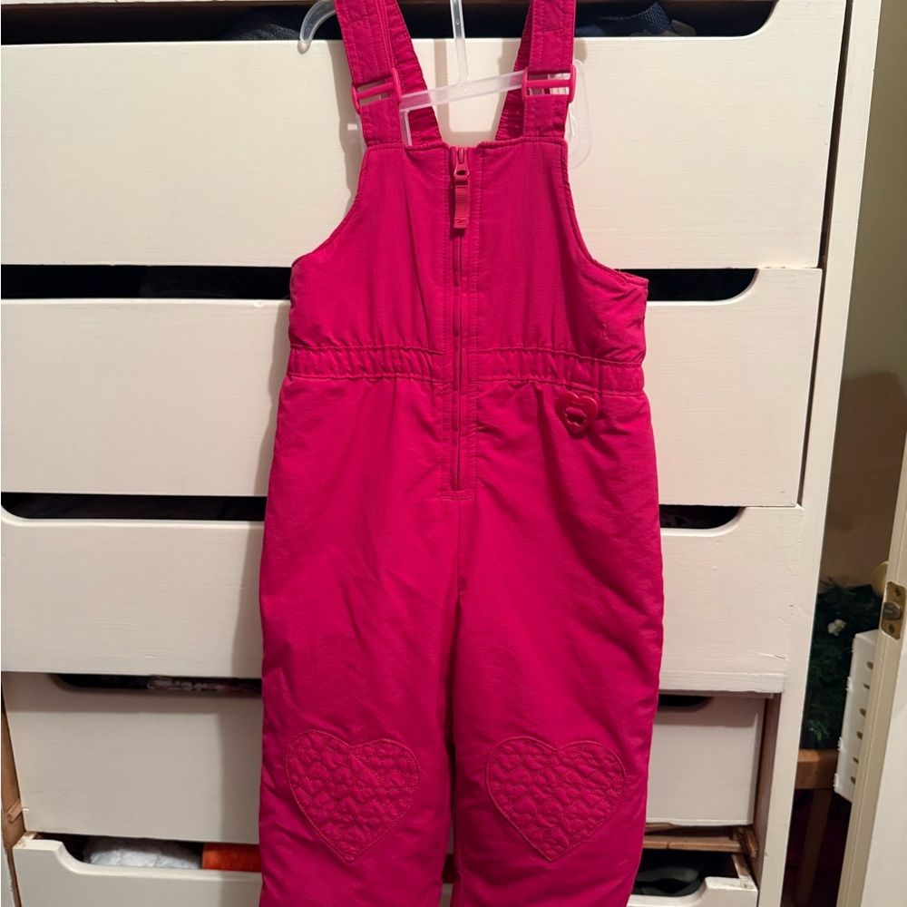 Kids Pink snow pants with Heart Design